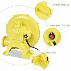 COSTWAY Souffleur Electrique Pompe Gonflable De Ventilateur Avec Moteur 380W Pour Château Gonflable Et Barbecue Jaune -Pompe et filtre de piscine Soldes 14984141 3