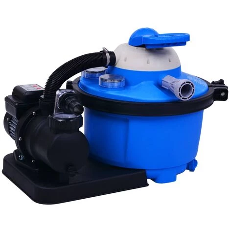YOUTHUP Pompe De Filtration à Sable Avec Minuterie 450 W 25 L Filtration De Piscine - Bleu Et Noir 1 YOUTHUP Pompe De Filtration à Sable Avec Minuterie 450 W 25 L Filtration De Piscine - Bleu Et Noir