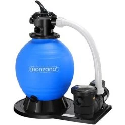 MONZANA Pompe Filtre à Sable 15.900 L/h Préfiltre 600W Système De Filtration Eau Piscine