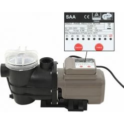 TRUE DEAL Pompe De Piscine Avec Minuterie Noir 0,25 CH 8000 L / H