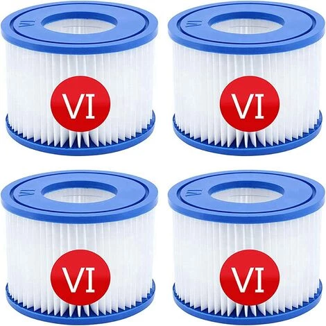 BEARSU Cartouches Filtrantes Pour Piscine Pour Bestway VI Pour Lay-Z-Spa Miami, Lot De 4 Filtres, Cartouche Filtrante Filtre De Nettoyage De Piscine 1 BEARSU Cartouches Filtrantes Pour Piscine Pour Bestway VI Pour Lay-Z-Spa Miami, Lot De 4 Filtres, Cartouche Filtrante Filtre De Nettoyage De Piscine