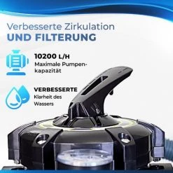 Tillvex Système De Filtre à Sable 10 M³/h Bleu – 5 Fonctions De Filtration | Filtre De Piscine Avec Indicateur De Pression | Filtre à Sable Pour Les Bassins Aquatiques Et Les Piscines 8 Tillvex Système De Filtre à Sable 10 M³/h Bleu – 5 Fonctions De Filtration | Filtre De Piscine Avec Indicateur De Pression | Filtre à Sable Pour Les Bassins Aquatiques Et Les Piscines -Pompe et filtre de piscine Soldes 31950708 4