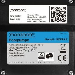 MONZANA Pompe Filtre à Sable 9.960 L/h Système Filtration Piscine Boules Filtrantes 700g 9 MONZANA Pompe Filtre à Sable 9.960 L/h Système Filtration Piscine Boules Filtrantes 700g -Pompe et filtre de piscine Soldes 32166624 5