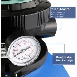 MONZANA Pompe Filtre à Sable 11.000 L/h Verre Filtrant 25 Kg Système Filtration Piscine -Pompe et filtre de piscine Soldes 32322963 5