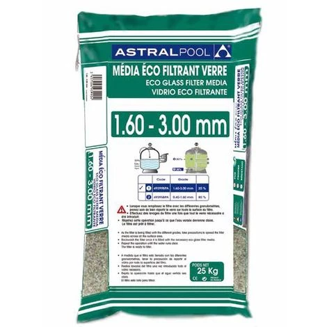 Charge Filtrante Piscine - Verre éco Filtrant 1,6 à 3 Mm - 6x25kg De Centrocom 2 Charge Filtrante Piscine - Verre éco Filtrant 1,6 à 3 Mm - 6x25kg De Centrocom – Image 2