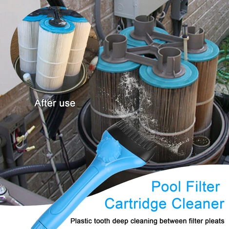 HAPPYSHOPPING Nettoyeur De Cartouche De Filtre De Piscine Nettoyeur De Filtre De Piscine Brosse De Nettoyage A Main Accessoires De Nettoyage De Spas Exterieurs,modele:Bleu 2 HAPPYSHOPPING Nettoyeur De Cartouche De Filtre De Piscine Nettoyeur De Filtre De Piscine Brosse De Nettoyage A Main Accessoires De Nettoyage De Spas Exterieurs,modele:Bleu – Image 2