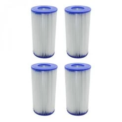 Lot De 4 Cartouches De Filtration Pour Pompe De Piscine - Type III - A/C - Linxor - Blanc