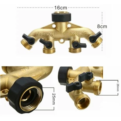 SUNFLOWER Inverseur De Vanne à Bille 4 Voies En Cuivre, Inverseur De Robinet, Arrosage De Jardin, Irrigation Agricole, Accessoires De Lavage De Voiture( Domestique 5 SUNFLOWER Inverseur De Vanne à Bille 4 Voies En Cuivre, Inverseur De Robinet, Arrosage De Jardin, Irrigation Agricole, Accessoires De Lavage De Voiture( Domestique – Image 5