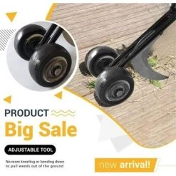 ABCRITAL Tondeuse À Gazon 2-En-1 Avec Extracteur De Mauvaises Herbes À Deux Roues, Arracheur De Mauvaises Herbes, Arrachez Les Herbes -Pompe et filtre de piscine Soldes 36352010 3