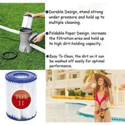 BRIDAY Cartouches Filtrantes De Rechange Pour Bestway 58094 Type II, Bestway 58383-Epurateur De Filtre Cartouche Type II, Filtre à Cartouche Pour Bestway Type II Pompe De Piscine (4 Pièces) -Pompe et filtre de piscine Soldes 36813753 4