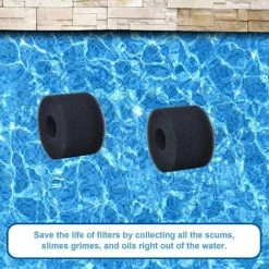 SUNFLOWER 4 Pièces Éponge Filtrante Type S1, Cartouche De Filtre En Mousse, Mousse Pour Filtre Piscine, Réutilisables Et Lavables, Filtre En Mousse Pour Spa, Piscine, Jacuzzi Noir 108*73mm -Pompe et filtre de piscine Soldes 41545535 3