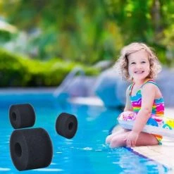 SUNFLOWER 4 Pièces Éponge Filtrante Type S1, Cartouche De Filtre En Mousse, Mousse Pour Filtre Piscine, Réutilisables Et Lavables, Filtre En Mousse Pour Spa, Piscine, Jacuzzi Noir 108*73mm -Pompe et filtre de piscine Soldes 41545535 5