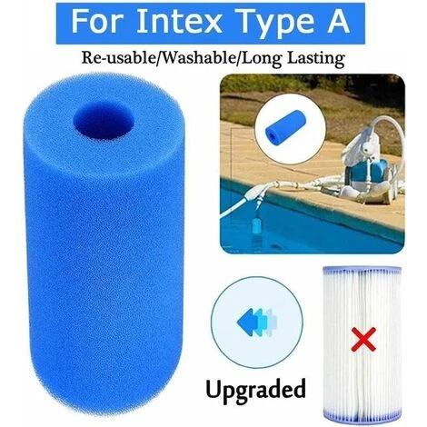 Piscine Filtre Betterlife, Piscine Filtre Pour Intex Type A Reutilisable / Lavable Piscine Filtre En Mousse Eponge Cartouche Nettoyeur De Piscine, 10Cmx20Cm Bleu,3pcs 5 Piscine Filtre Betterlife, Piscine Filtre Pour Intex Type A Reutilisable / Lavable Piscine Filtre En Mousse Eponge Cartouche Nettoyeur De Piscine, 10Cmx20Cm Bleu,3pcs – Image 5