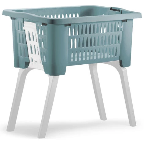 DEUBA 2x Corbeille à Linge Avec Pieds Pliables 38 Litres Poignées De Transport Linge 2x Blau (de) 2 DEUBA 2x Corbeille à Linge Avec Pieds Pliables 38 Litres Poignées De Transport Linge 2x Blau (de) – Image 2