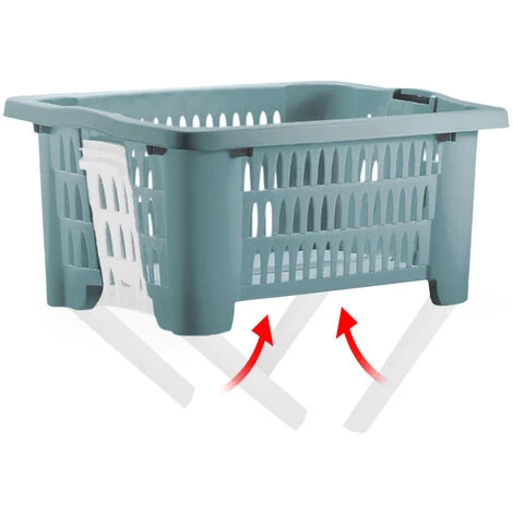 DEUBA 2x Corbeille à Linge Avec Pieds Pliables 38 Litres Poignées De Transport Linge 2x Blau (de) 4 DEUBA 2x Corbeille à Linge Avec Pieds Pliables 38 Litres Poignées De Transport Linge 2x Blau (de) – Image 4