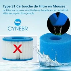 BARES Cartouches De Filtre Type S1 Pour Jacuzzi Intex 29001 E Pure Spa, Éponge Filtrante Type S1,Filtre En Mousse à Cartouche éponge Lavable Pour Piscines,Jardin Extérieur.((8) 7 BARES Cartouches De Filtre Type S1 Pour Jacuzzi Intex 29001 E Pure Spa, Éponge Filtrante Type S1,Filtre En Mousse à Cartouche éponge Lavable Pour Piscines,Jardin Extérieur.((8) -Pompe et filtre de piscine Soldes 42948546 3