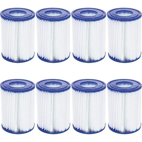 BEARSU Lot De 8 Filtres De Piscine Compatibles Avec Bestway Cartridge II, Filtre De Rechange Pour Jacuzzi Lay Z Spa 1 BEARSU Lot De 8 Filtres De Piscine Compatibles Avec Bestway Cartridge II, Filtre De Rechange Pour Jacuzzi Lay Z Spa