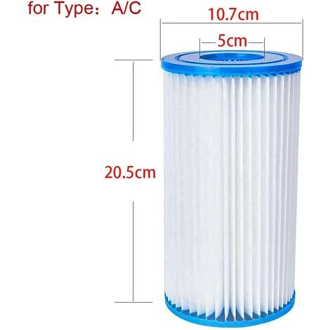 LITZEE Filtres De Piscine Type A/C, Pompe De Filtration De Piscine Gonflable Pompe De Filtre De Piscine De Remplacement Facile à Installer Filtre à Noyau De Filtre Pour Le Nettoyage De La Piscine Adapté Au Type A/(Taille : 1 Paquet) 2 LITZEE Filtres De Piscine Type A/C, Pompe De Filtration De Piscine Gonflable Pompe De Filtre De Piscine De Remplacement Facile à Installer Filtre à Noyau De Filtre Pour Le Nettoyage De La Piscine Adapté Au Type A/(Taille : 1 Paquet) – Image 2