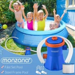 MONZANA Pompe De Filtration Pour Piscine 1140, 2280, 3400, 3800 L/h 15-90W Accessoires 15Watt 195x160x160 Mm (de) -Pompe et filtre de piscine Soldes 52778325 3