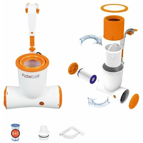 BESTWAY Skimmer Pompe Filtration 2,5m3-h Piscine 2 BESTWAY Skimmer Pompe Filtration 2,5m3-h Piscine – Image 2