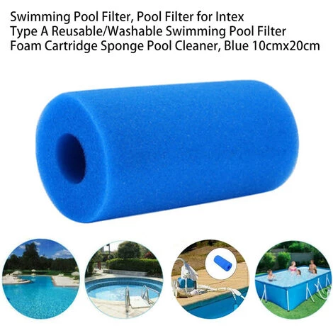 SUPERSELLER Filtre De Piscine, Filtre De Piscine Pour Intex Type A Filtre De Piscine Réutilisable/lavable Cartouche De Mousse éponge Nettoyeur De Piscine, Bleu 10cmx20cm - Bleu - Bleu 4 SUPERSELLER Filtre De Piscine, Filtre De Piscine Pour Intex Type A Filtre De Piscine Réutilisable/lavable Cartouche De Mousse éponge Nettoyeur De Piscine, Bleu 10cmx20cm - Bleu - Bleu – Image 4