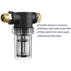 Filtre De Tuyau D'arrosage Pour Entrée D'eau De Nettoyeur Haute Pression, Filtre En Ligne Pour Sédiments, écran 40 Mailles, 100 Mailles Supplémentaires， Fontainebleau -Pompe et filtre de piscine Soldes 55255409 5