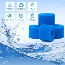 4 Pièces Éponge Filtrante, Cartouche De Filtre En Mousse, Mousse Pour Filtre Piscine, Réutilisables Et Lavables, Filtre En Mousse Pour Spa, Piscine, Jacuzzi， Fontainebleau -Pompe et filtre de piscine Soldes 55255534 4