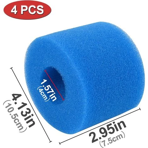 SUPERMARKET Filtre En Mousse à Cartouche Éponge,Éponge De Filtre De Piscine, Filtre Spa Intex Mousse Réutilisables Et Lavables Pour Piscine, Jacuzzi (4),Superma,bleu 2 SUPERMARKET Filtre En Mousse à Cartouche Éponge,Éponge De Filtre De Piscine, Filtre Spa Intex Mousse Réutilisables Et Lavables Pour Piscine, Jacuzzi (4),Superma,bleu – Image 2