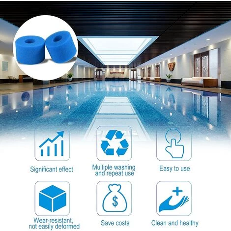 SUPERMARKET Filtre En Mousse à Cartouche Éponge,Éponge De Filtre De Piscine, Filtre Spa Intex Mousse Réutilisables Et Lavables Pour Piscine, Jacuzzi (4),Superma,bleu 4 SUPERMARKET Filtre En Mousse à Cartouche Éponge,Éponge De Filtre De Piscine, Filtre Spa Intex Mousse Réutilisables Et Lavables Pour Piscine, Jacuzzi (4),Superma,bleu – Image 4