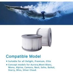 BRIDAY 2pcs Filtres De Bain à Remous Pour MSpa Piscines Gonflables,Pompe à Cartouche Améliorée Pour MSPA Tous Les Spas Actuels 9 BRIDAY 2pcs Filtres De Bain à Remous Pour MSpa Piscines Gonflables,Pompe à Cartouche Améliorée Pour MSPA Tous Les Spas Actuels -Pompe et filtre de piscine Soldes 55901949 5