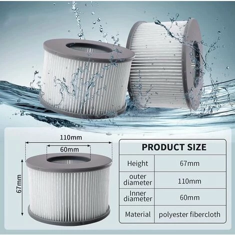 LANGRAY Filtre Spa Pour Mspa, Filtres Pour MSpa Piscines Gonflables, Cartouches Filtrantes Pour Spa Gonflable Mspa - Modèle à Partir De 2020 (4pcs) 2 LANGRAY Filtre Spa Pour Mspa, Filtres Pour MSpa Piscines Gonflables, Cartouches Filtrantes Pour Spa Gonflable Mspa - Modèle à Partir De 2020 (4pcs) – Image 2