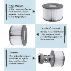 LONGZIMING Filtres De Rechange Pour Mspa Cartouche Filtrante,pour Sous-Marins Et Spa Chauds,Convient Pour Tous Les Actuels,pour Piscines Gonflables - Modèle à Partir De 2020 (4pièces) 9 LONGZIMING Filtres De Rechange Pour Mspa Cartouche Filtrante,pour Sous-Marins Et Spa Chauds,Convient Pour Tous Les Actuels,pour Piscines Gonflables - Modèle à Partir De 2020 (4pièces) -Pompe et filtre de piscine Soldes 56762276 5