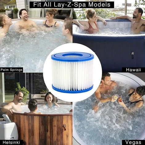 LONGZIMING Cartouche Filtrante VI Pour Bestway, Hot Tub Filtre, Cartouches De Filtre De Piscine Pour Lay-Z-Spa, Paris, Miami, Vegas, Monaco, Palm Springs, 2 Filtres 2 LONGZIMING Cartouche Filtrante VI Pour Bestway, Hot Tub Filtre, Cartouches De Filtre De Piscine Pour Lay-Z-Spa, Paris, Miami, Vegas, Monaco, Palm Springs, 2 Filtres – Image 2