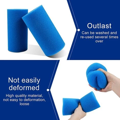 ALMI Filtre De Piscine En Mousse, 2 Pièces Éponge Filtrante Type A, Éponge En Mousse De Rechange Pour Filtre De Piscine, Filtre Piscine Lavable, Filtre Éponge Cartouche, Filtre Spa Reutilisable 3 ALMI Filtre De Piscine En Mousse, 2 Pièces Éponge Filtrante Type A, Éponge En Mousse De Rechange Pour Filtre De Piscine, Filtre Piscine Lavable, Filtre Éponge Cartouche, Filtre Spa Reutilisable – Image 3