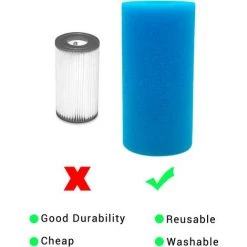 ALMI Éponge Filtrante Type A, 4 Pièces Filtre De Piscine En Mousse, Éponge Filtrantes Pour Filtre De Piscine, Cartouches Filtrantes En Éponge Réutilisables -Pompe et filtre de piscine Soldes 57012297 4