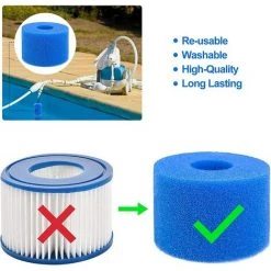 ALMI Éponge Filtrante Type S1 Filtres De Piscine En Mousse, Cartouche Filtrante RéUtilisable Pour Intex Type S1, Mousse Pour Piscine, Aquarium, Spa(6 Pièces) -Pompe et filtre de piscine Soldes 57012705 5