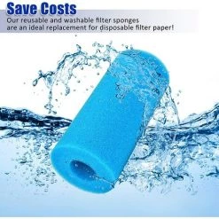 ALMI 4 Pièces Éponge Filtrante Type A, Cartouche De Filtre En Mousse, Mousse Pour Filtre Piscine, Réutilisables Et Lavables, Filtre En Mousse Pour Spa, Piscine, Jacuzzi -Pompe et filtre de piscine Soldes 57012716 5