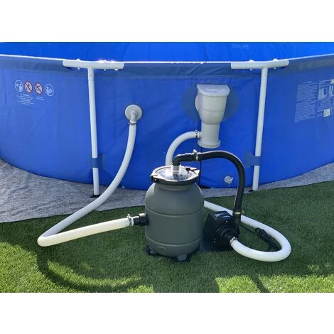 EDG Groupe Filtration Piscine - Maxi 10m3 - Fourni Avec Balles Filtrantes - Connexion Tubes 32/38 - Kit Filtration Piscine Hors Sol - Summer Fun Best Clean - Gris 3 EDG Groupe Filtration Piscine - Maxi 10m3 - Fourni Avec Balles Filtrantes - Connexion Tubes 32/38 - Kit Filtration Piscine Hors Sol - Summer Fun Best Clean - Gris – Image 3