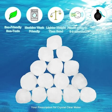 TANABATA 1000G Balle Filtrante Piscine,Filtre Pour Piscine,Média Filtre à Fibres,de 1000g Remplacent 36kg De Sable Filtrant,Billes Filtrantes Pour Piscines Intérieure Et Extérieure(1000g) 5 TANABATA 1000G Balle Filtrante Piscine,Filtre Pour Piscine,Média Filtre à Fibres,de 1000g Remplacent 36kg De Sable Filtrant,Billes Filtrantes Pour Piscines Intérieure Et Extérieure(1000g) – Image 5