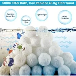 TANABATA Balles Filtrantes 1300g Boules De Filtre De Piscine, Alternative Pour 46 Kg Sable Filtrant Sable De Quartz, Média Filtre à Fibres Pour Piscine, Convient à Divers Systèmes De Filtration 9 TANABATA Balles Filtrantes 1300g Boules De Filtre De Piscine, Alternative Pour 46 Kg Sable Filtrant Sable De Quartz, Média Filtre à Fibres Pour Piscine, Convient à Divers Systèmes De Filtration -Pompe et filtre de piscine Soldes 57756046 5