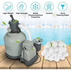 READCLY Boules De Filtre De Piscine 300g, Balles Filtrantes, Média Filtre à Fibres Pour Piscine Filtres à Sable Filtrage De L'eau, Alternative Pour 10.7 Kg De Sable Filtrant, Filtre Pour Piscine 7 READCLY Boules De Filtre De Piscine 300g, Balles Filtrantes, Média Filtre à Fibres Pour Piscine Filtres à Sable Filtrage De L'eau, Alternative Pour 10.7 Kg De Sable Filtrant, Filtre Pour Piscine -Pompe et filtre de piscine Soldes 57815433 3