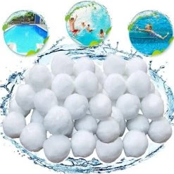 PERLE RARE 200g Boules De Filtre De Piscine, Balles Filtrantes,Média Filtre à Fibres Pour Piscine Filtres à Sable Filtrage De L'eau. (Blanc)