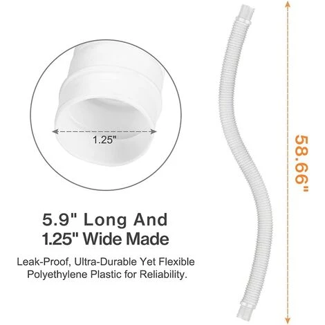 MACARON Tuyau De Rechange Pour Piscine De 1,25 Po De Diamètre Pour Piscines Hors Terre, Piscine Avec Pince Métallique Pour Pompe De Filtre Intex Ou Tuyaux De 3,2 Cm - 1,5 Mètre De Long (Paquet De 2)LO-Ron 2 MACARON Tuyau De Rechange Pour Piscine De 1,25 Po De Diamètre Pour Piscines Hors Terre, Piscine Avec Pince Métallique Pour Pompe De Filtre Intex Ou Tuyaux De 3,2 Cm - 1,5 Mètre De Long (Paquet De 2)LO-Ron â Image 2