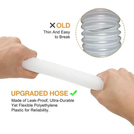 MACARON Tuyau De Rechange Pour Piscine De 1,25 Po De Diamètre Pour Piscines Hors Terre, Piscine Avec Pince Métallique Pour Pompe De Filtre Intex Ou Tuyaux De 3,2 Cm - 1,5 Mètre De Long (Paquet De 2)LO-Ron 3 MACARON Tuyau De Rechange Pour Piscine De 1,25 Po De Diamètre Pour Piscines Hors Terre, Piscine Avec Pince Métallique Pour Pompe De Filtre Intex Ou Tuyaux De 3,2 Cm - 1,5 Mètre De Long (Paquet De 2)LO-Ron â Image 3