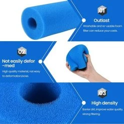 TANABATA Filtre De Piscine En Mousse, 2 Cartouche De Filtre éponge, Éponge Filtrante Type A, Filtre Éponge Cartouche Réutilisables Et Lavables, Pour Spa, Piscine, Jacuzzi -Pompe et filtre de piscine Soldes 58385548 3