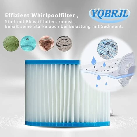 TANABATA Pour Le Filtre De Bestway Insert VI, Filtre De Remplacement Du Filtre Pour Lay-z-spa Miami, Pour Vegas, Pour MONACO.Filtre Pour La Bestway VI Pools Cartouche Filtrante, Taille 6-58323 (4pcs) 3 TANABATA Pour Le Filtre De Bestway Insert VI, Filtre De Remplacement Du Filtre Pour Lay-z-spa Miami, Pour Vegas, Pour MONACO.Filtre Pour La Bestway VI Pools Cartouche Filtrante, Taille 6-58323 (4pcs) – Image 3
