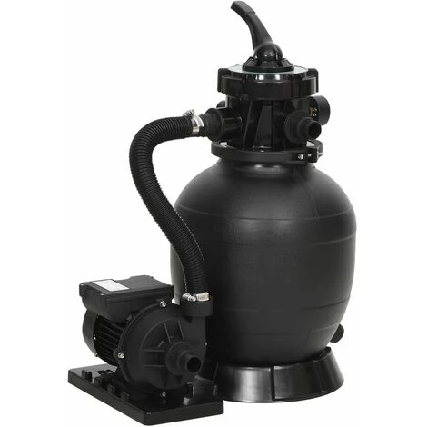 VidaXL Filtre à Sable De Piscine Avec Vanne 6 Voies Noir 1 VidaXL Filtre à Sable De Piscine Avec Vanne 6 Voies Noir