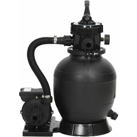 VidaXL Filtre à Sable De Piscine Avec Vanne 6 Voies Noir 2 VidaXL Filtre à Sable De Piscine Avec Vanne 6 Voies Noir – Image 2