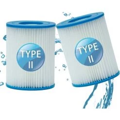 AOUGO Filtre De Piscine Pour Bestway Type II, Accessoires De Filtre De Piscine Gonflable De Rechange Pour Spa, Filtre De Piscine Pour Jardin Extérieur, Cartouche Lavable Et Réutilisable, 4,17 X 5,35 Pouces (2 PCS)