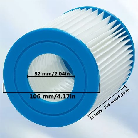 AOUGO Filtre De Piscine Pour Bestway Type II, Accessoires De Filtre De Piscine Gonflable De Rechange Pour Spa, Filtre De Piscine Pour Jardin Extérieur, Cartouche Lavable Et Réutilisable, 4,17 X 5,35 Pouces (2 PCS) 5 AOUGO Filtre De Piscine Pour Bestway Type II, Accessoires De Filtre De Piscine Gonflable De Rechange Pour Spa, Filtre De Piscine Pour Jardin Extérieur, Cartouche Lavable Et Réutilisable, 4,17 X 5,35 Pouces (2 PCS) – Image 5